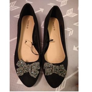 Torrid black beaded bow ballet flats